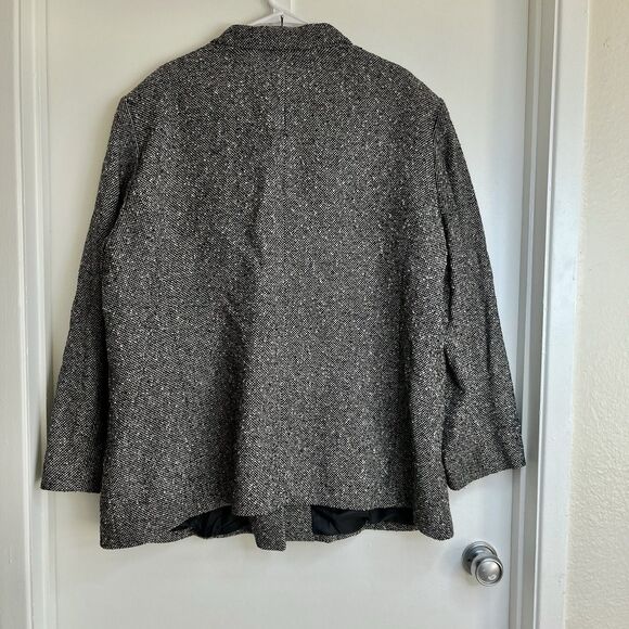 Vintage Talbots Classic Wool Blend Tweed Blazer/Coat Women Size 24W Made In USA - Picture 2 of 11